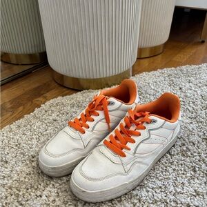 Zara White and Orange Women's Sneakers
